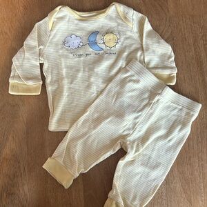 Mothercare white and yellow striped sunshine set